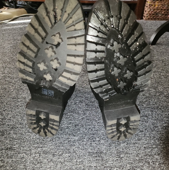 Karl Lagerfeld Black Pearl Studded Combat Boots - Picture 5 of 7